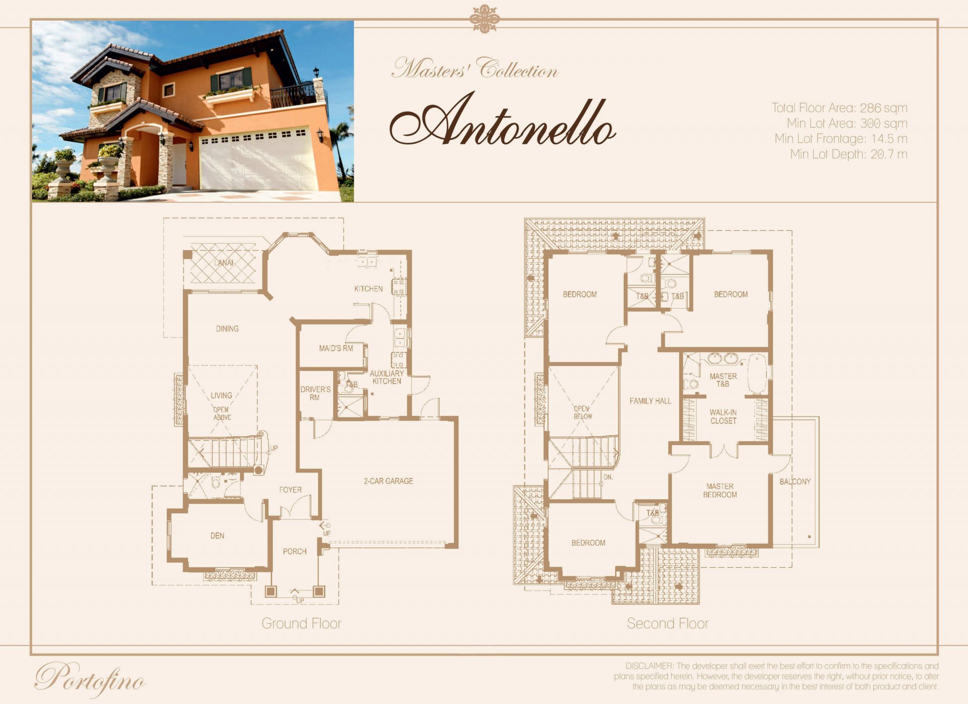 Vista Alabang | Portofino Heights | Antonello House Model Floor Plan | Luxury Homes by Brittany Corporation