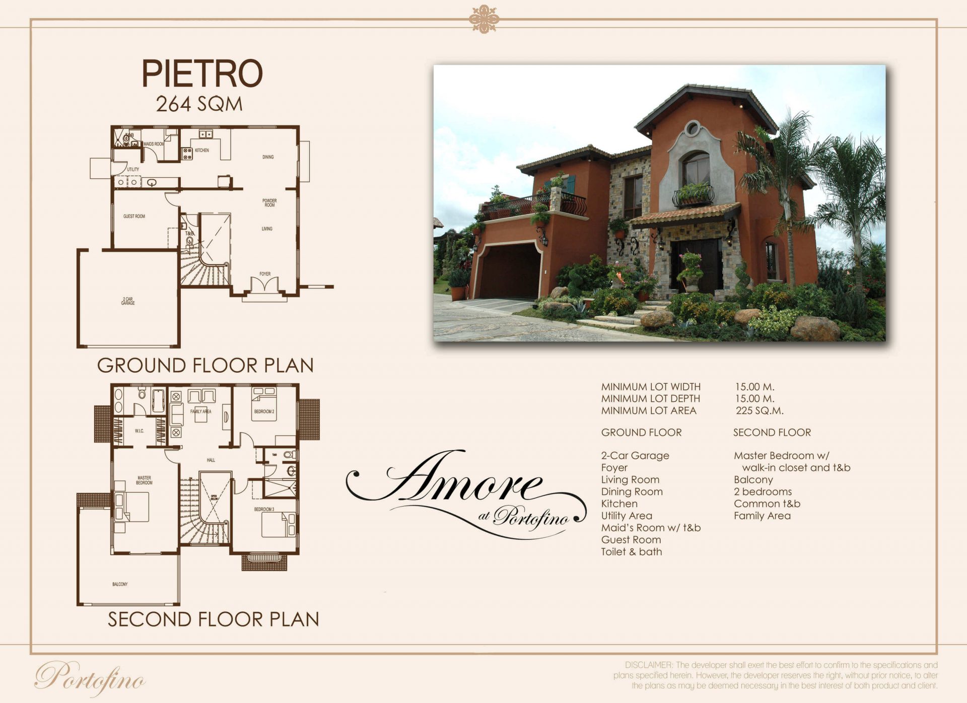 Vista Alabang | Portofino Heights | Pietro House Model Floor Plan | Luxury Homes by Brittany Corporation