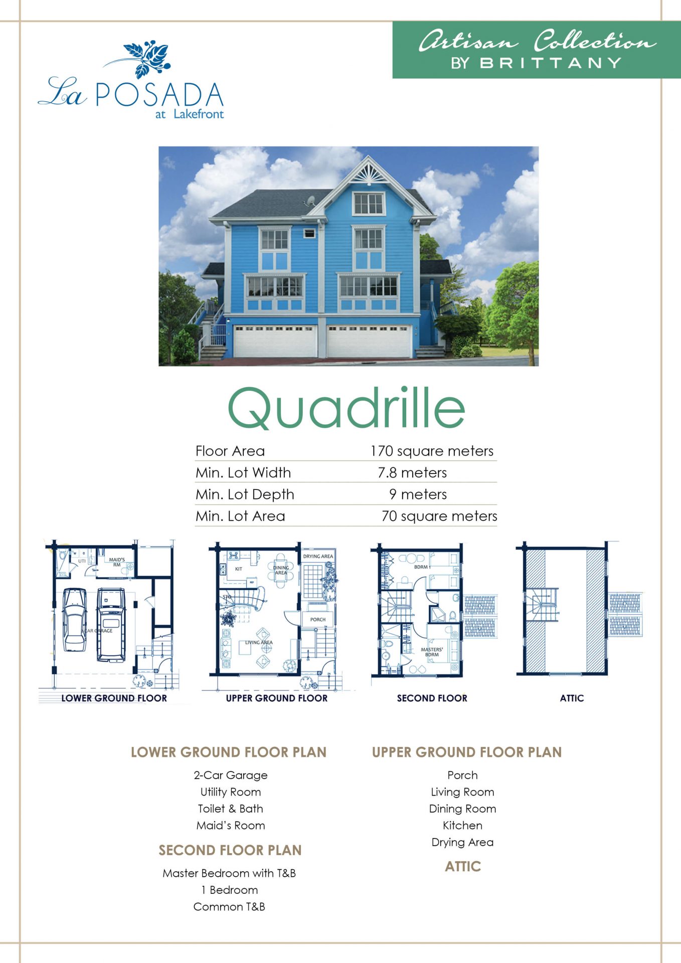 Vista Alabang | La Posada | Quadrille House Model Infographic | Luxury Homes by Brittany Corporation