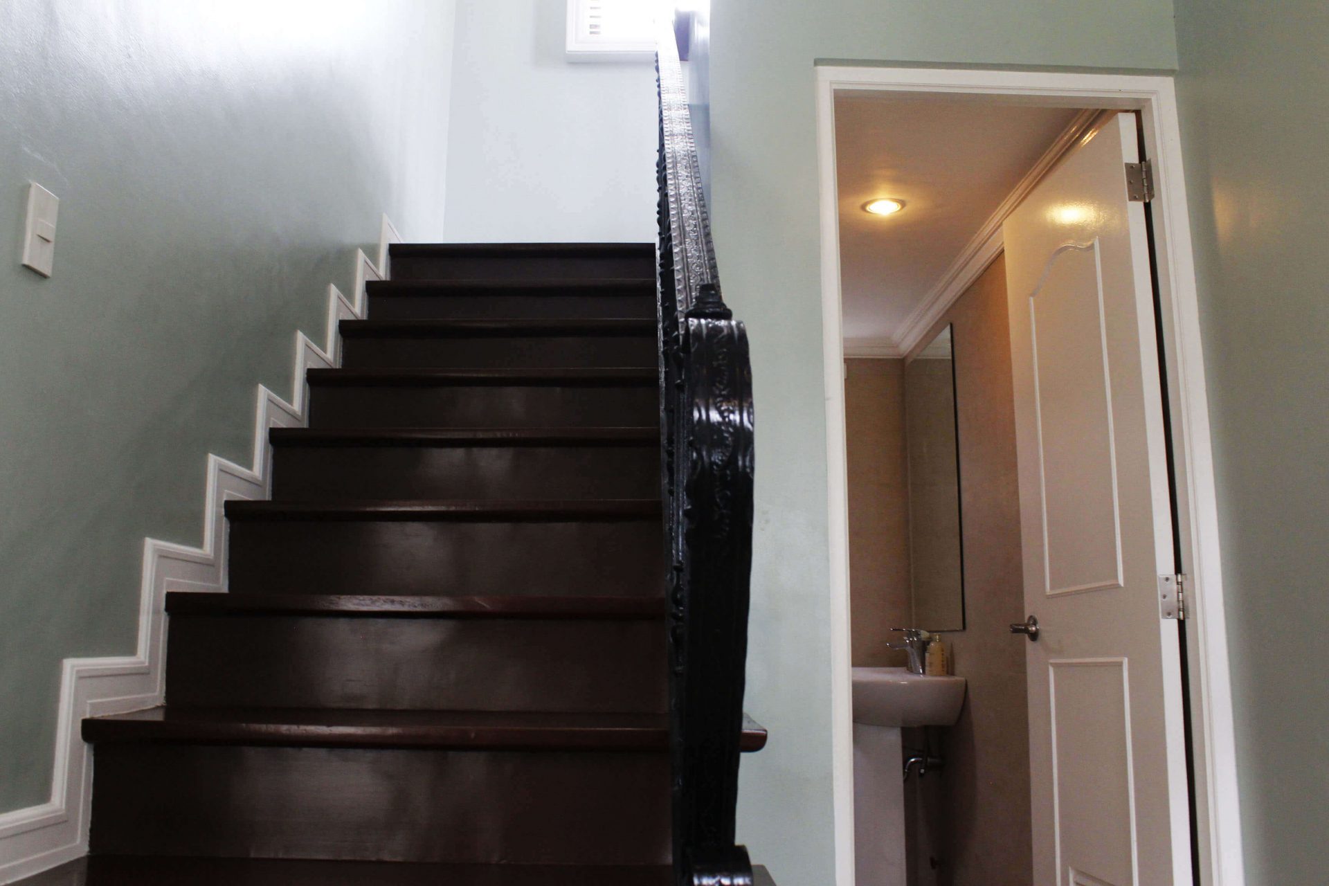 Vista Alabang | Portofino South | Leandro House Model Stairway and Bathroom Door | Luxury Homes by Brittany Corporation