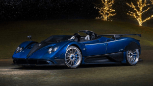 Most expensive luxury car in the world | Sleek royal dark blue pagani luxury sports car in the night time | Luxury Homes by Brittany