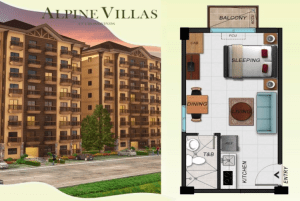 Alpine Villas at Crosswinds luxury condo Studio Unit Floor plan and layout - Luxury Homes by Brittany