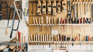 Tool shed with a variety of tools needed for every home | Brittany Corporation