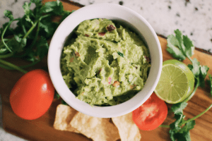 avocado guacamole food dip flat lay | luxury lifestyle and homes by brittany corporation
