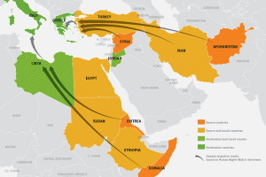 The Mediterranean migration routes to the European Union by refugees. Created for humanitarian purposes | luxury homes by brittany corporation 