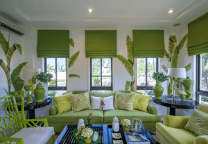 green interior design of a luxury home in portofino | Luxury homes by Brittany Corporation