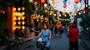 vietnam colorful streets with chinese lanterns in gloomy day as best retirement places | luxury homes by brittany corporation