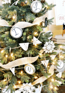 christmas tree with monogram design | luxury homes by brittany corporation