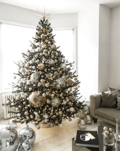 disco christmas tree with big and small silver balls | luxury homes by brittany corporation