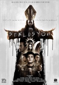 seklusyon movie poster figure ominously stands behind 7 praying people | luxury homes by brittany corporation