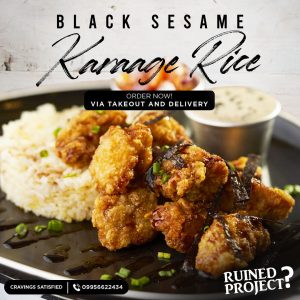 black sesame karaage rice meal in ruined project | luxury homes by brittany corporation