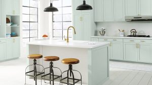 kitchen with seafoam green walls | luxury homes by brittany corporation
