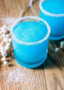 blue drink with snow like flakes on too | luxury homes by brittany corporation