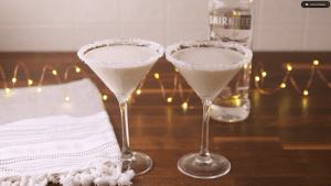 white drink with salt or sugar on the rim | luxury homes by brittany corporation