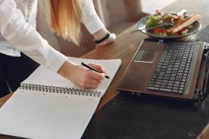 Woman creating her meal according to her diet plan