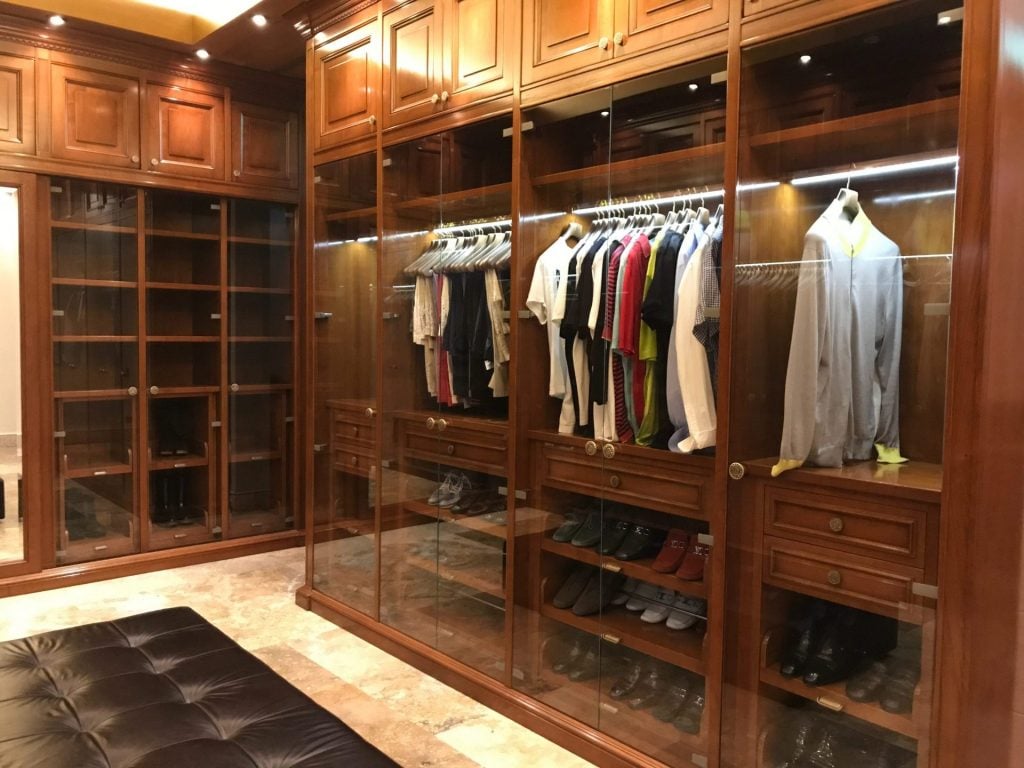 wood-Paneled Dressing Room