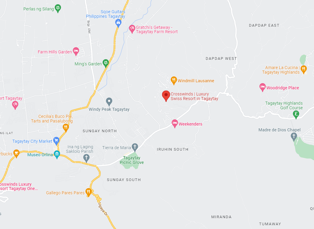 Crosswinds Tagaytay Google Maps Overview