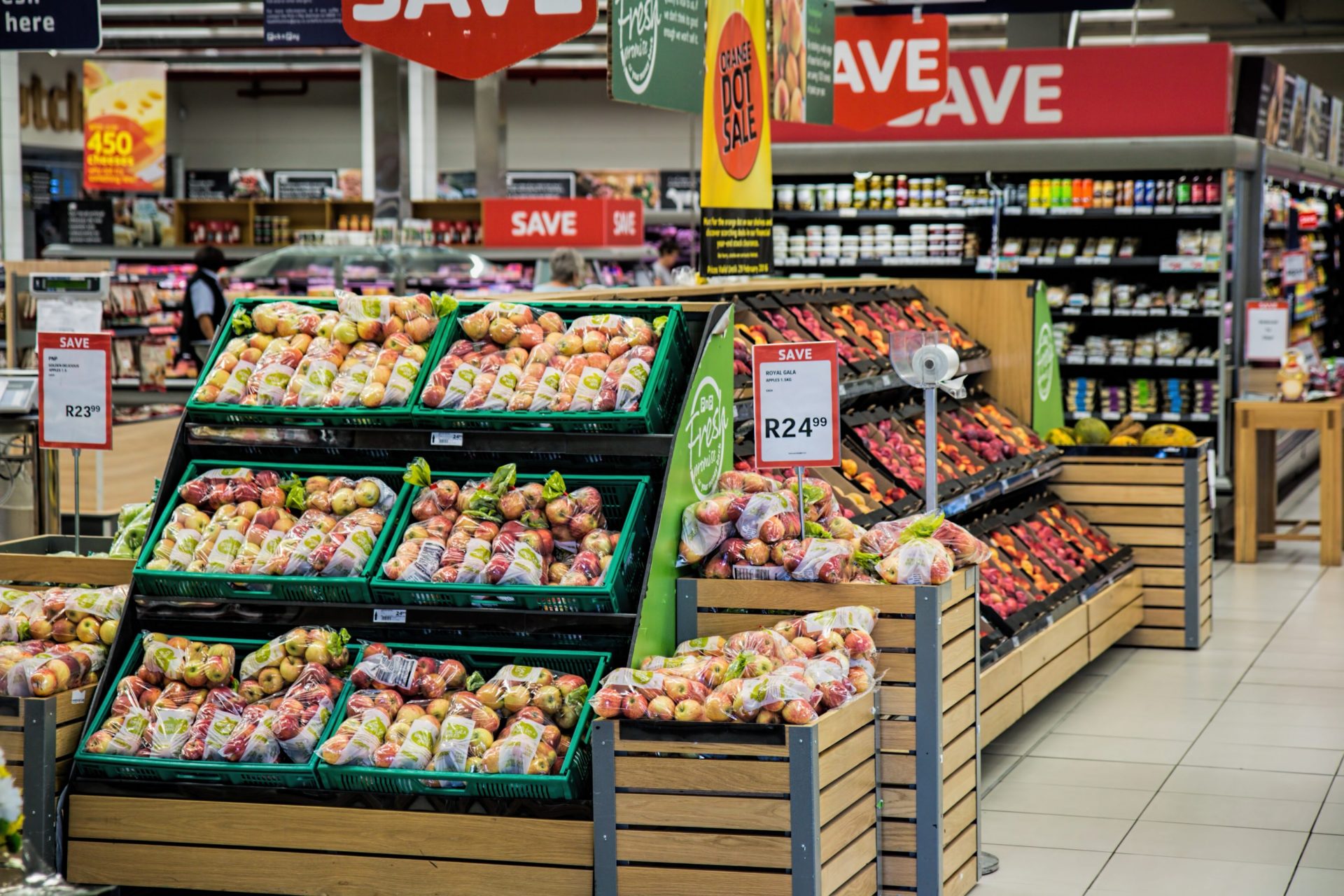 Image of different vegetables in the grocery