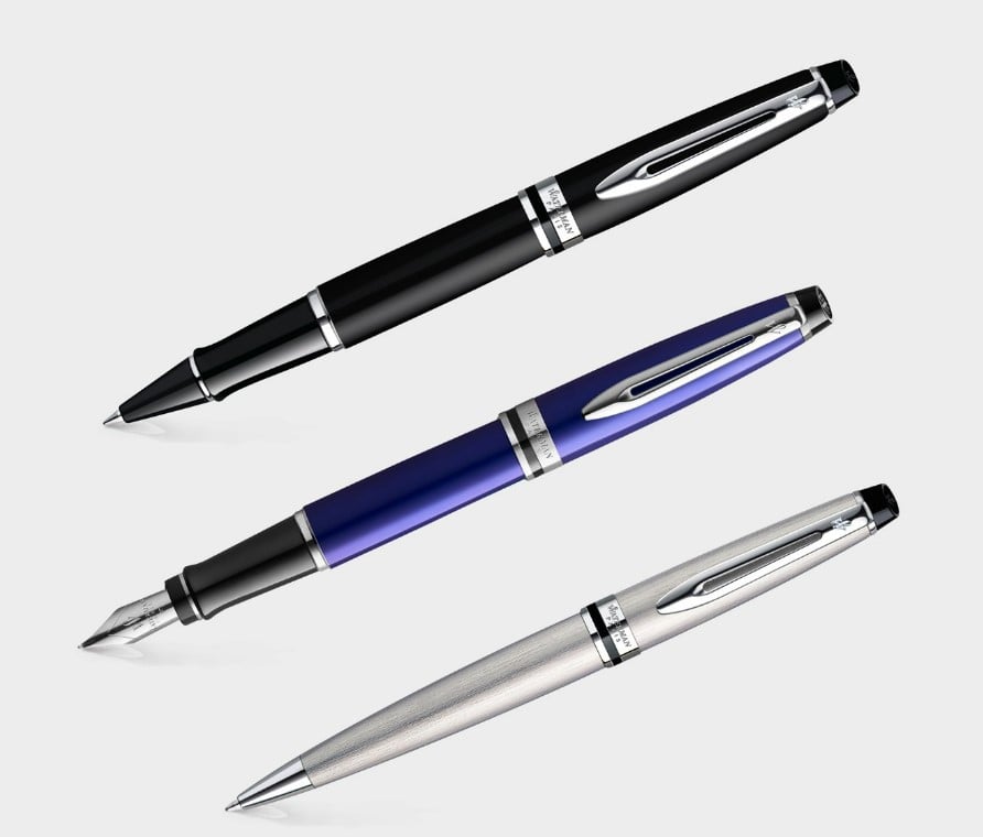 Expert Fountain Pen In Black or Gold by Waterman