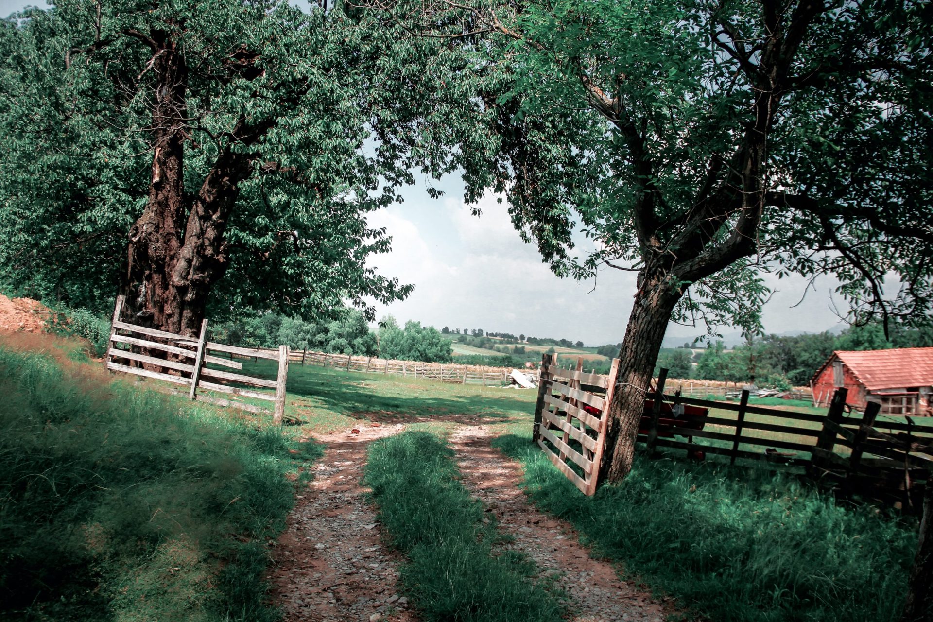 Photo of a barn with fence