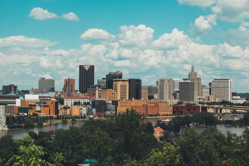 Photo of a city depicting rising economy