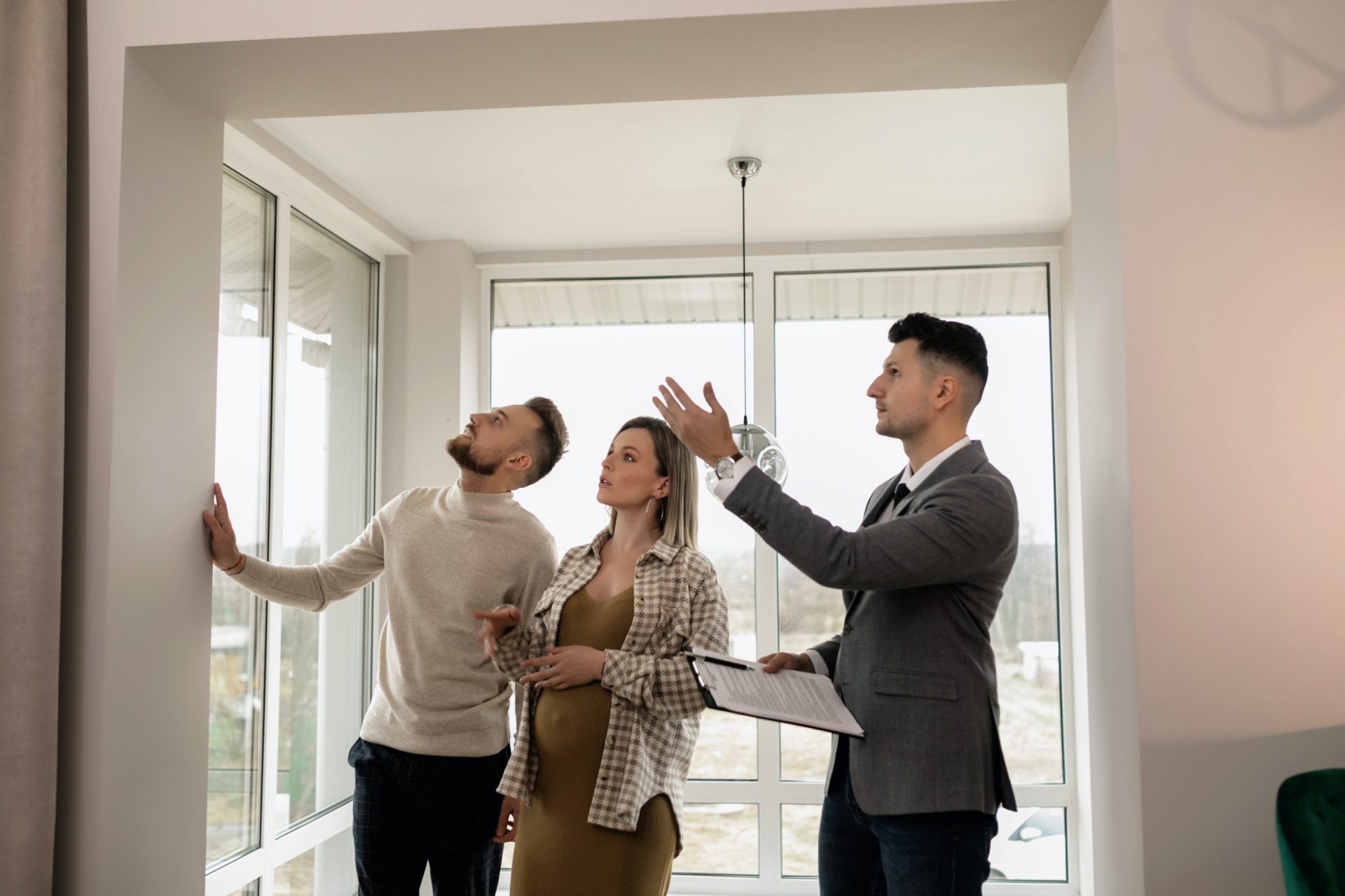 Photo of salesperson presenting to clients