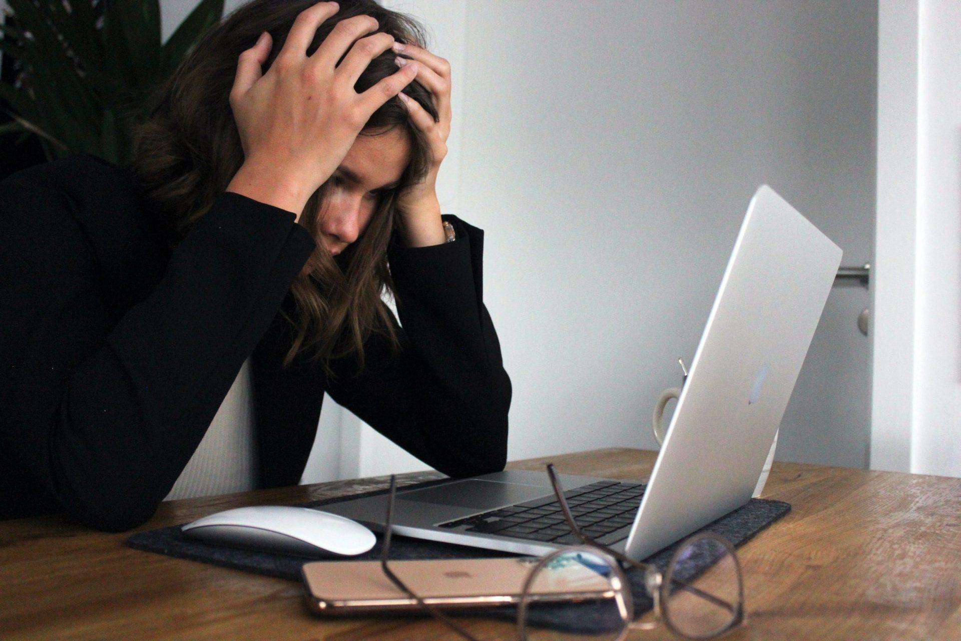 photo of a girl having headache