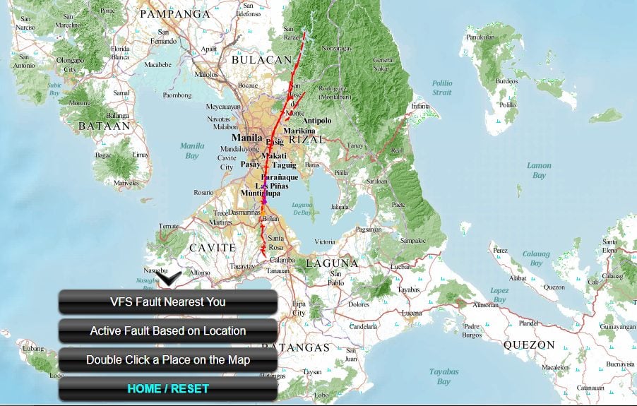 Photo of PHILVOLCS fault finder