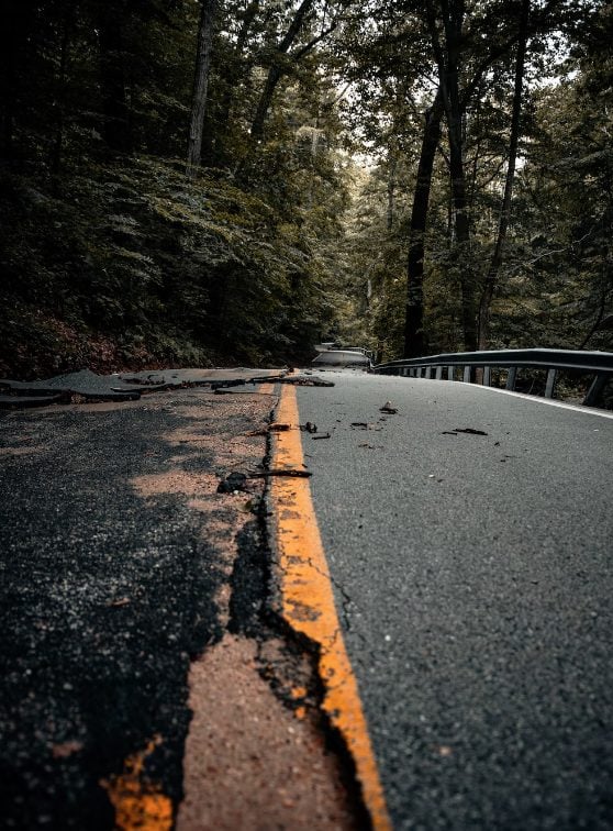 Photo of road with crack