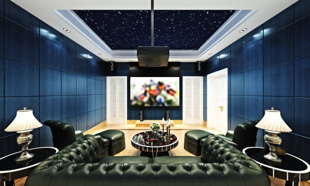 3d render of home cinema theatre room