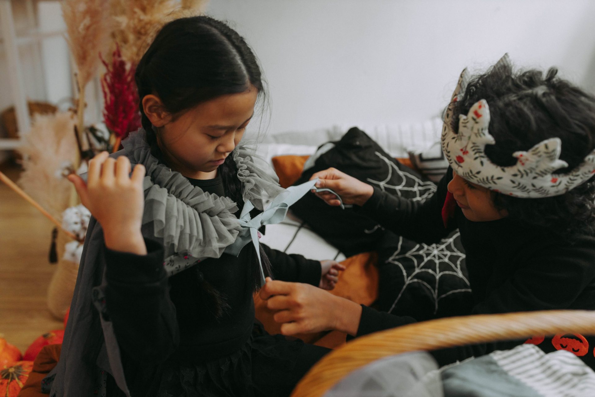 Photo of children dressing up for halloween