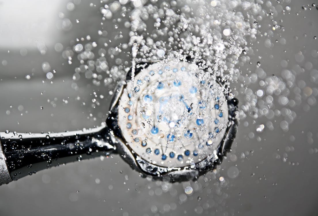 Photo of water coming from shower head