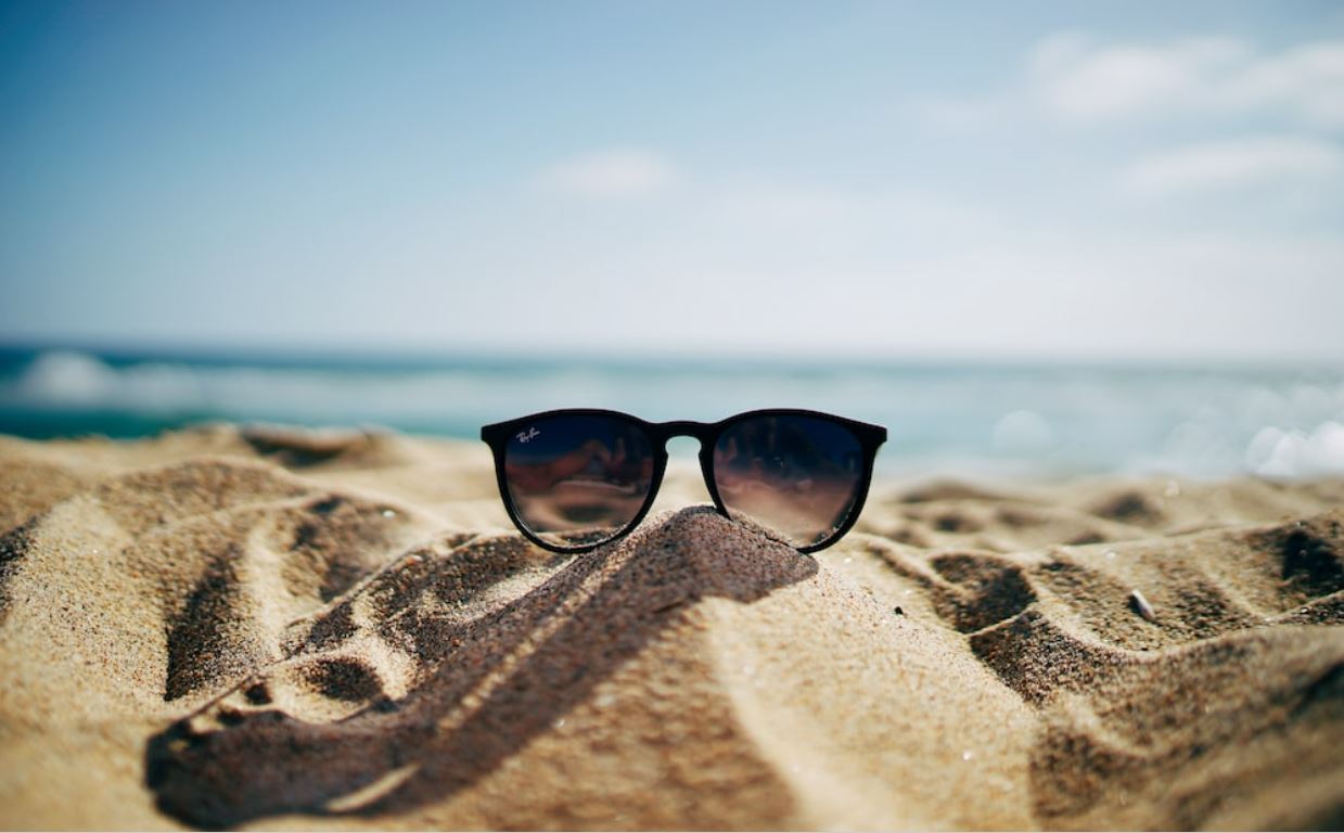 Photo of sunglasses in the sand