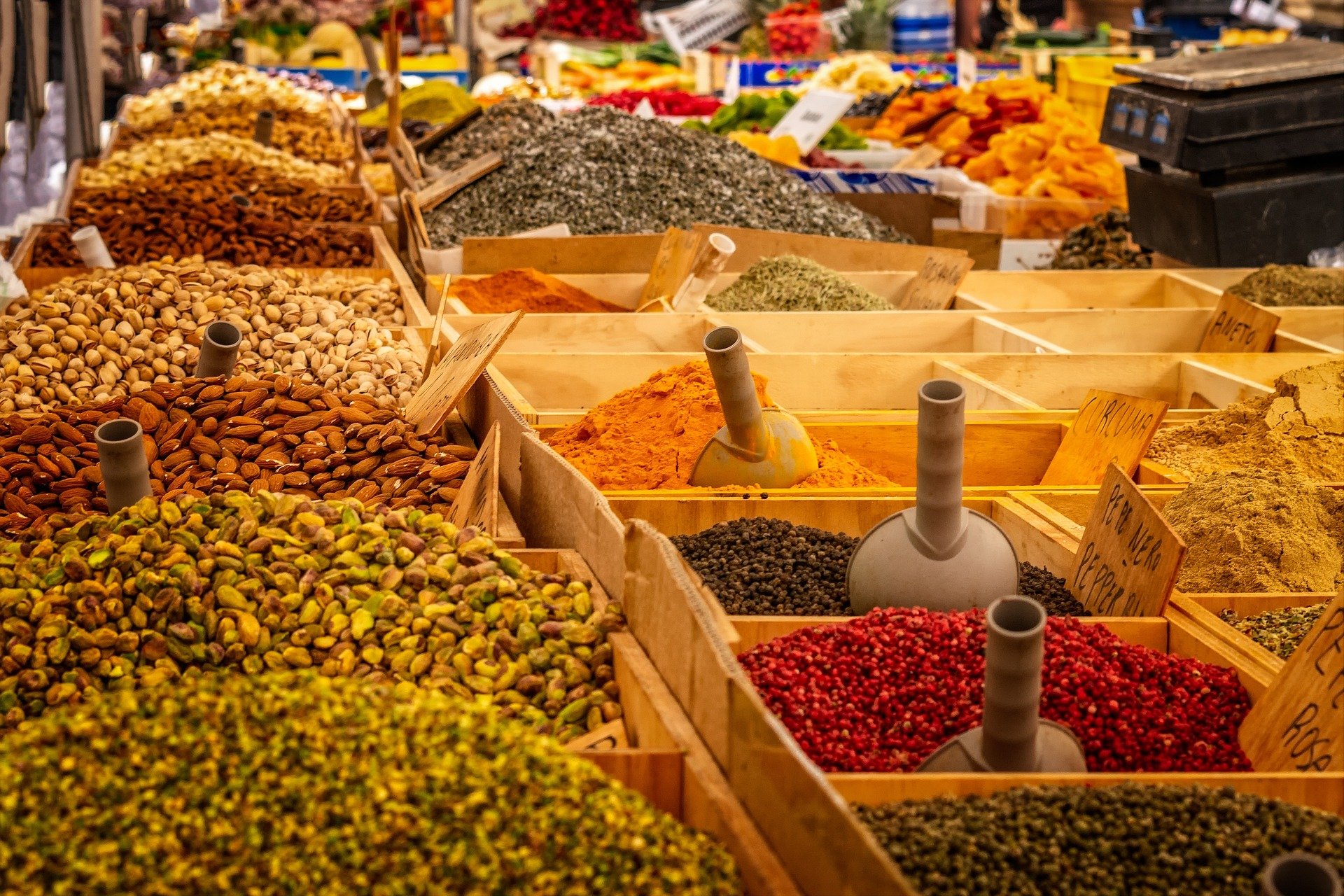 Spices in an Open Market