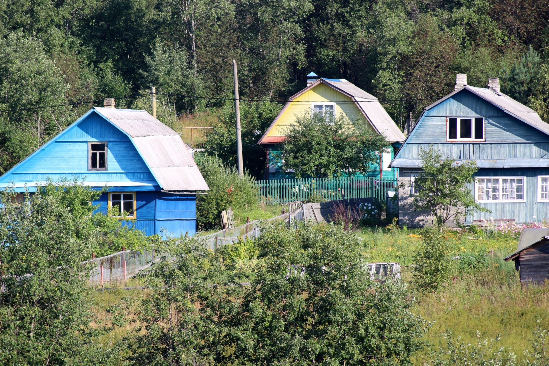 Photo of colorful wood houses