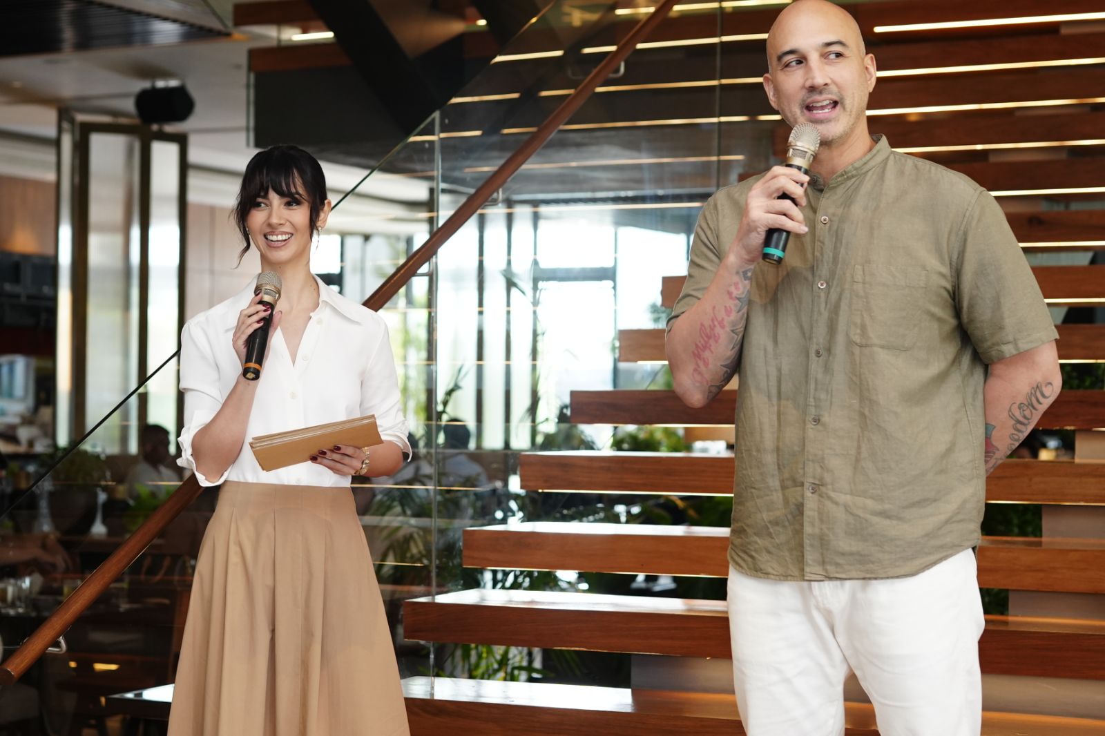 Our hosts welcoming the guests in their home.